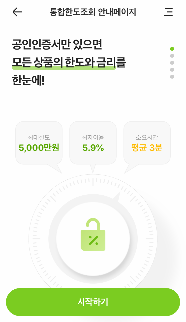 통합한도조회 안내페이지